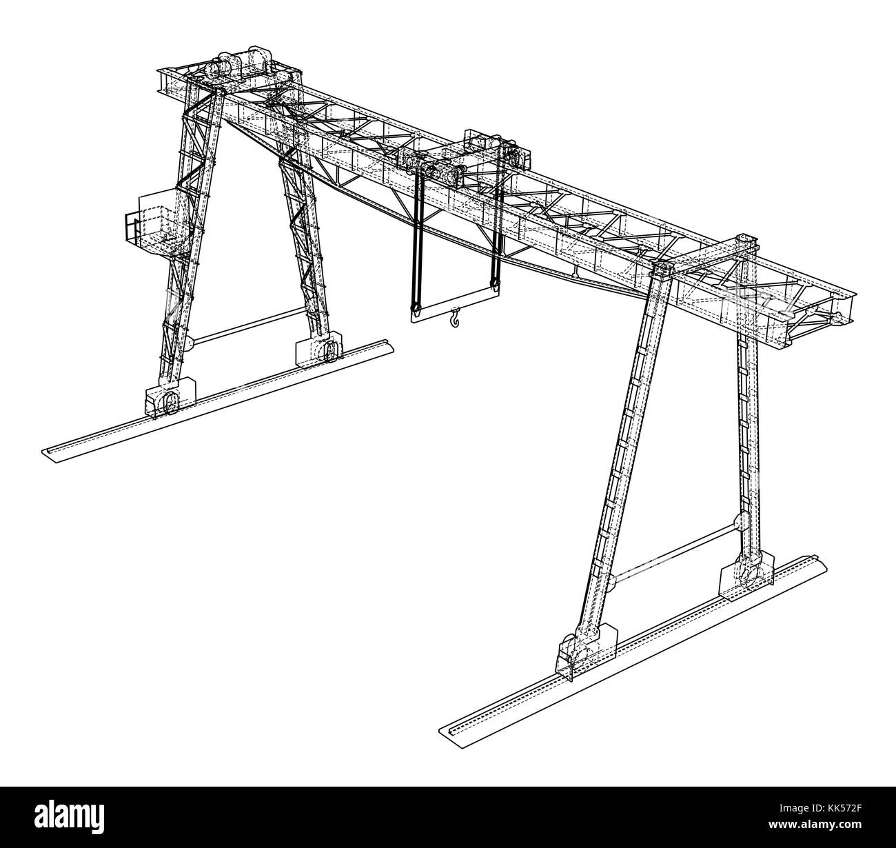 Gantry crane. Wireframe. Vector EPS10 format Stock Vector Image & Art