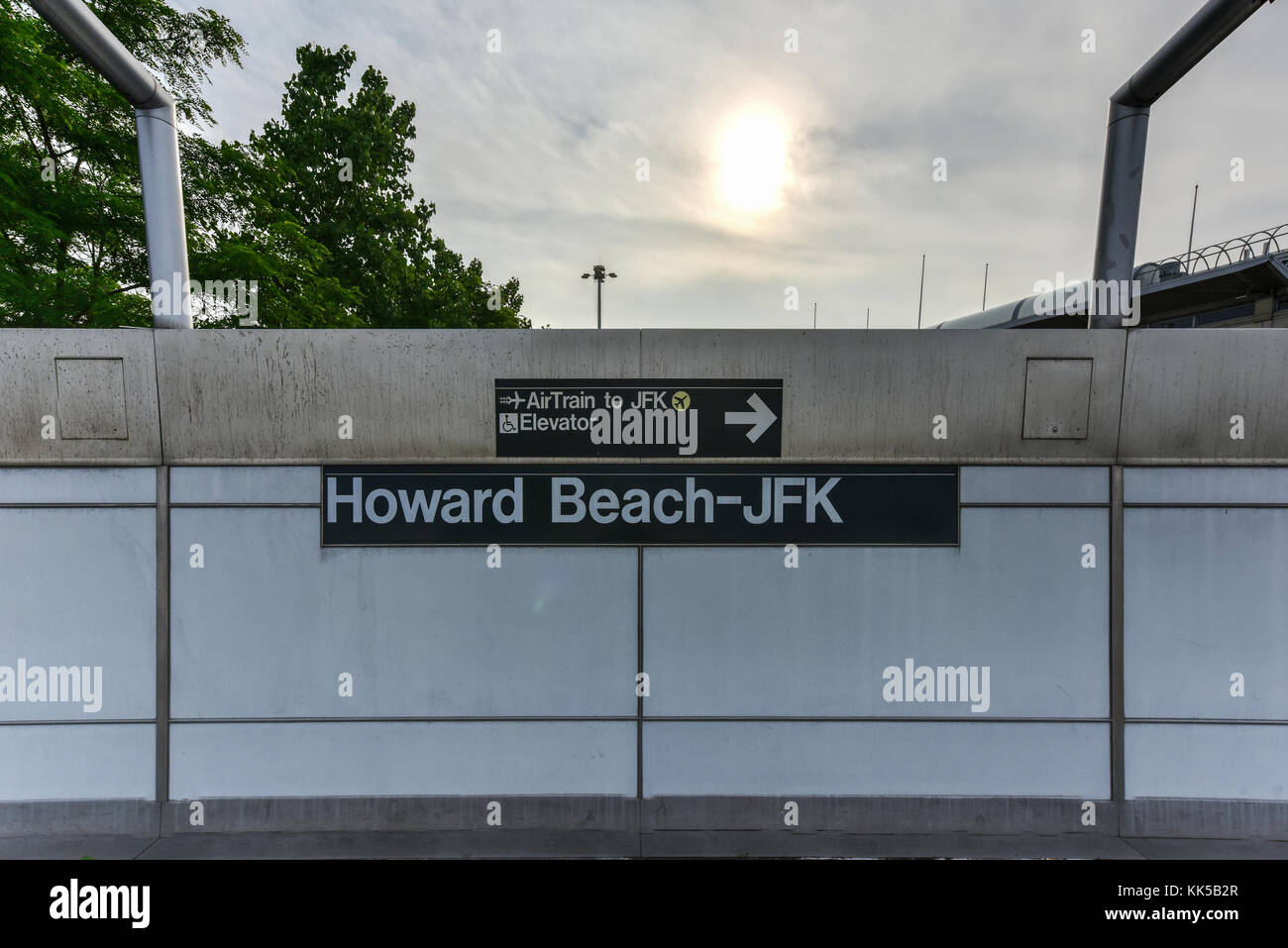 Queens, New York May 31, 2016 Howard BeachJFK Subway station in