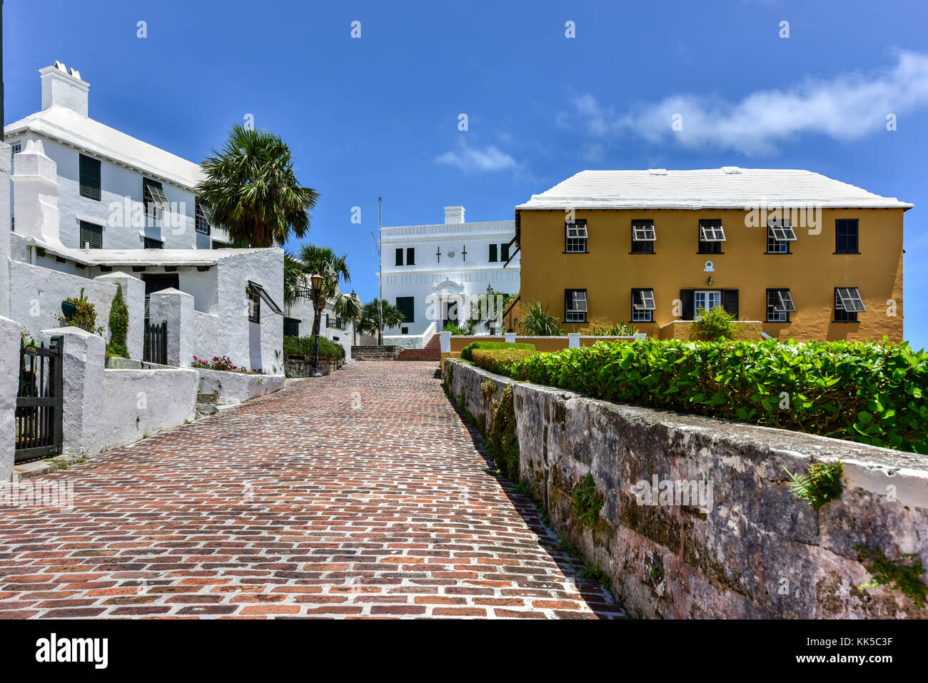 The State House in St. George's, home of Bermuda's parliament from 1620-1815. It is the oldest surviving Bermudian building. Stock Photo