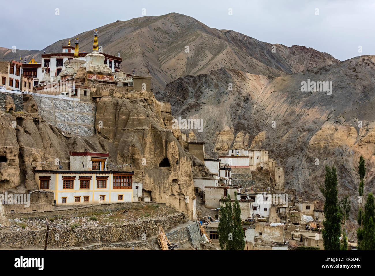 LAMAYURU was originally a BON site and was founded by NAROPA - LADAKH, INDIA Stock Photo