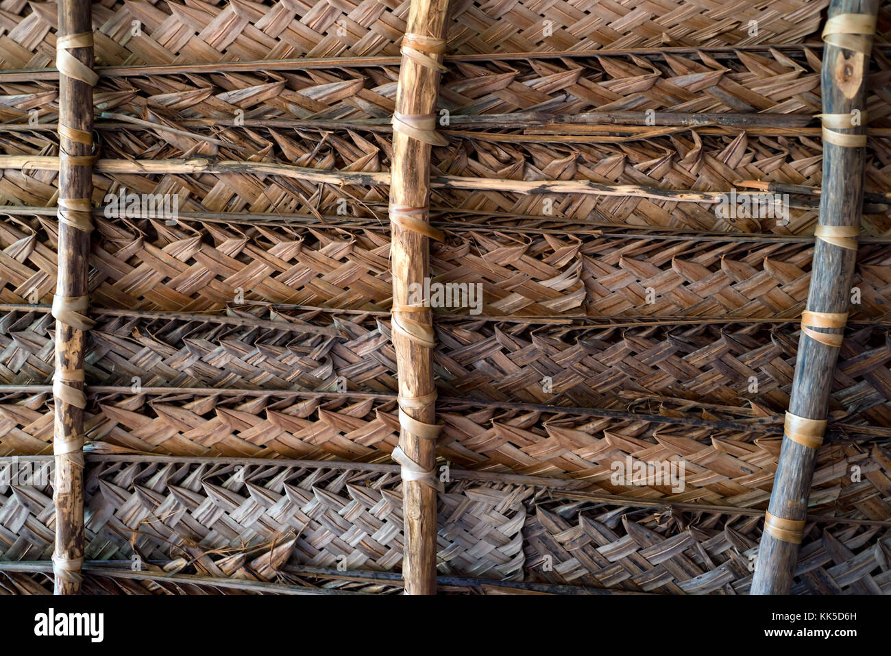 Roof made of dry coconut leaf weaving Stock Photo Alamy