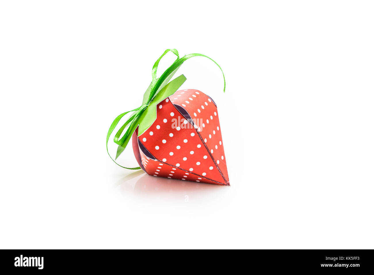Strawberry made with Paper, studio shot on white background Stock Photo