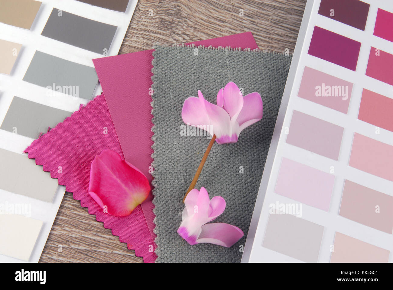 fabric swatches designing combine with colors Stock Photo