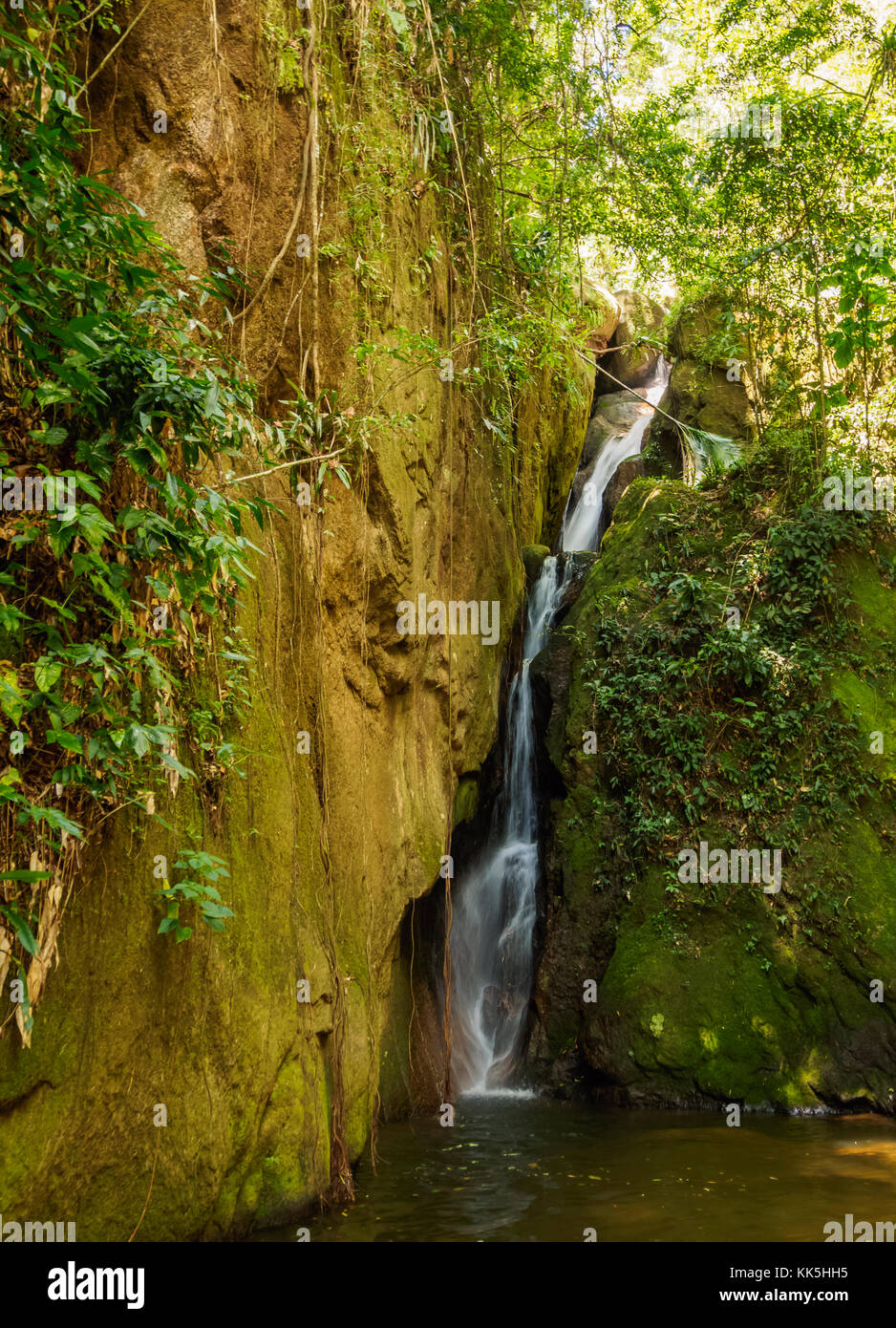 Cachoeira Indiana Jones, waterfall in Boa Esperanca de Cima near Lumiar, Nova Friburgo Municipality, State of Rio de Janeiro, Brazil Stock Photo