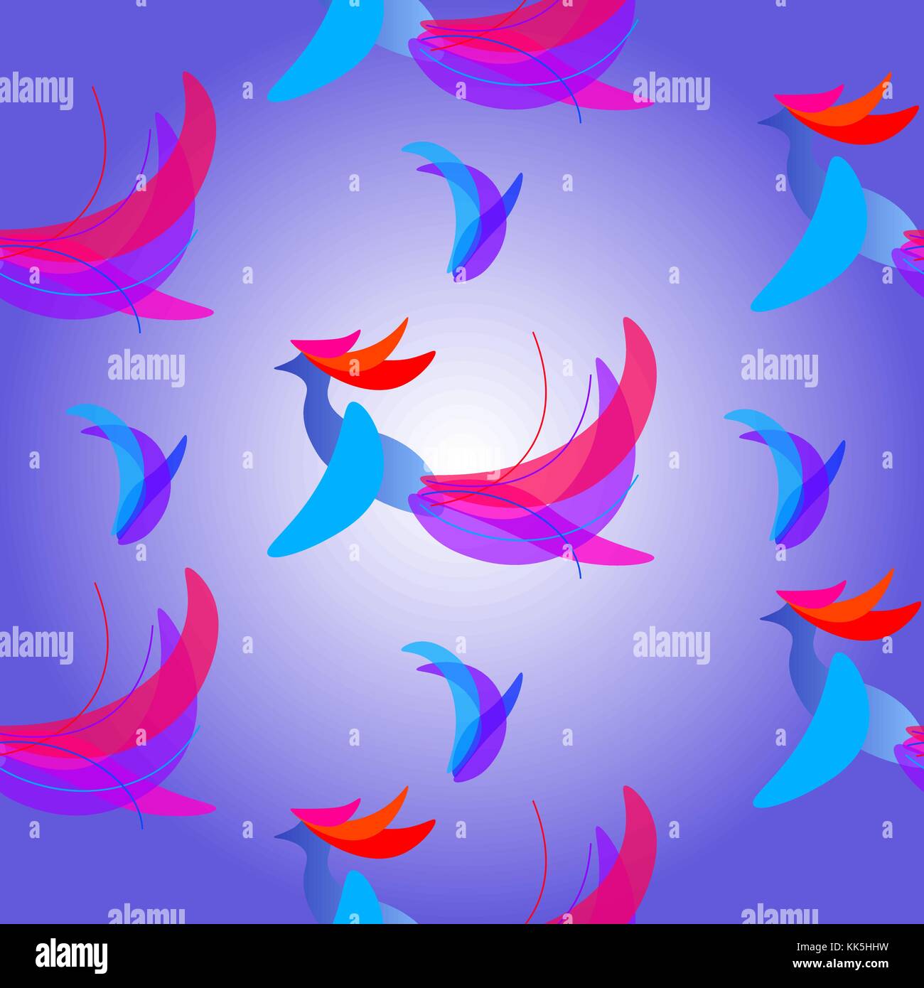 Seamless texture consisting of an abstract fantastic bird Stock Vector ...