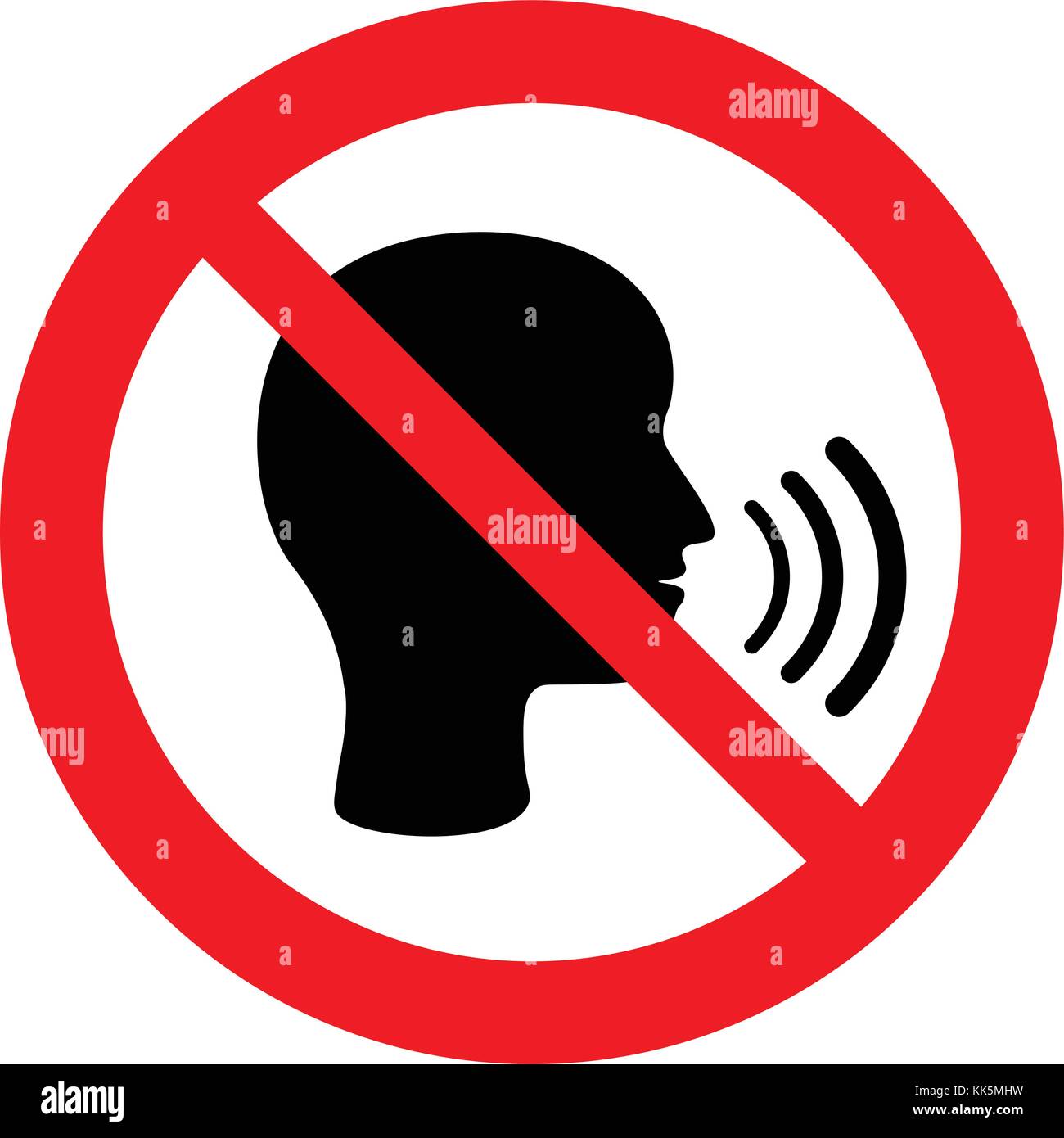 No speaking, no talking, prohibition sign with man speaking symbol ...