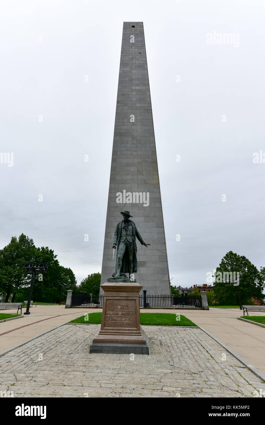 The Bunker Hill Monument, on Bunker Hill, in Charlestown, Boston
