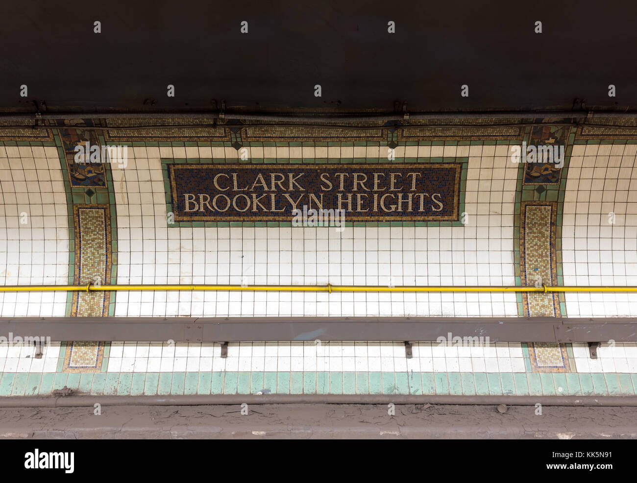 Brooklyn, New York - September 11, 2016: Clark Street Station in Brooklyn Heights of the New York City Subway, Metropolitan Transit Authority. Stock Photo