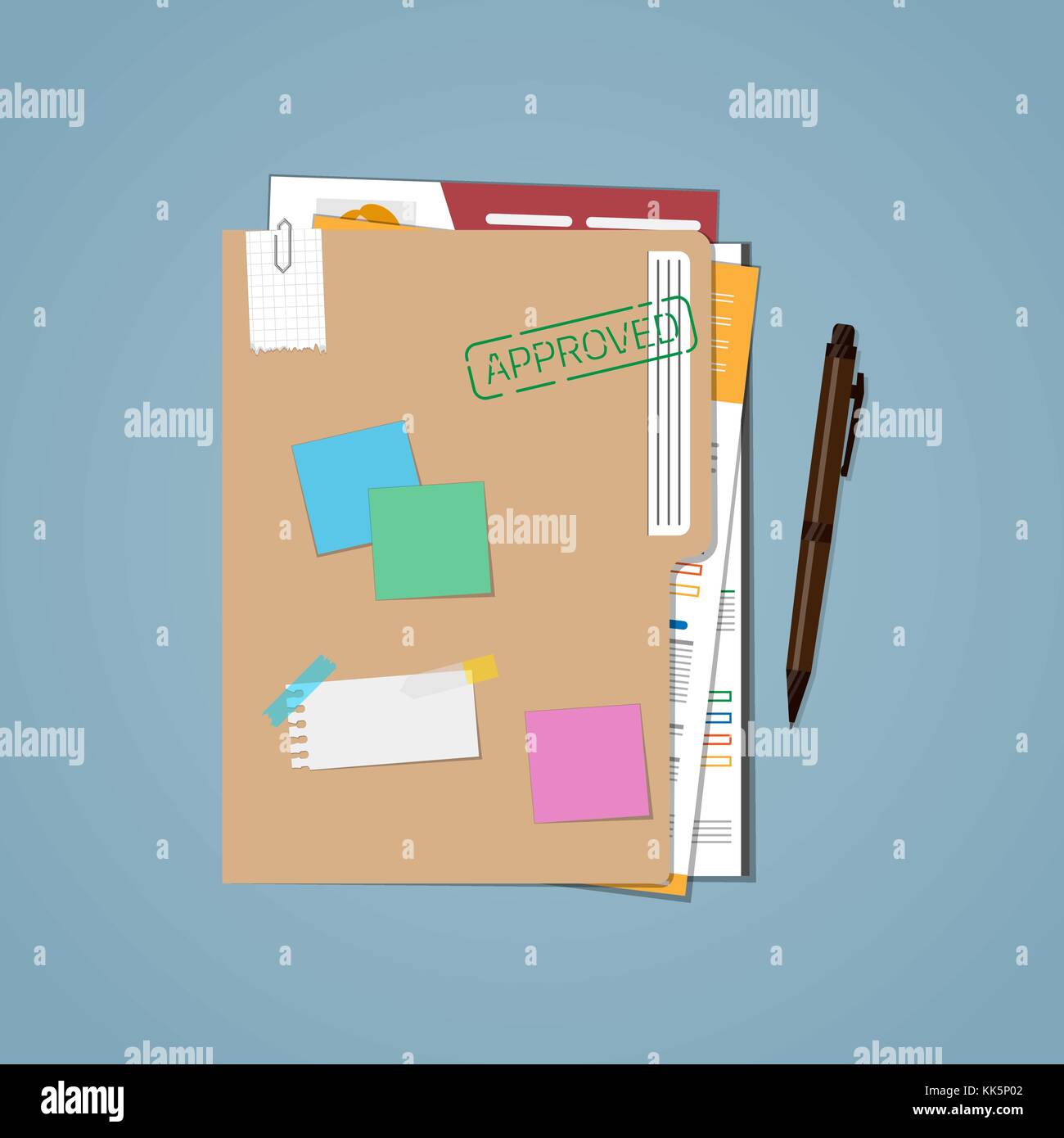 Folder approved resumes Stock Vector