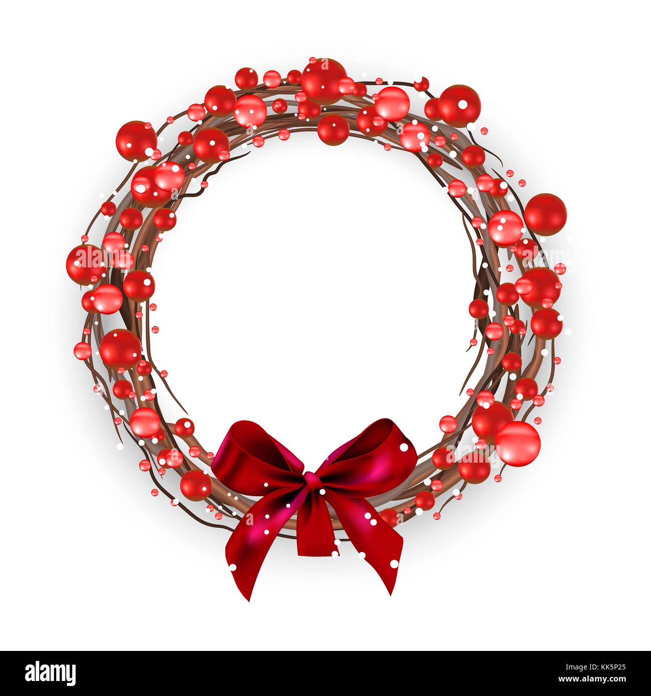 Christmas berry wreath red Stock Vector