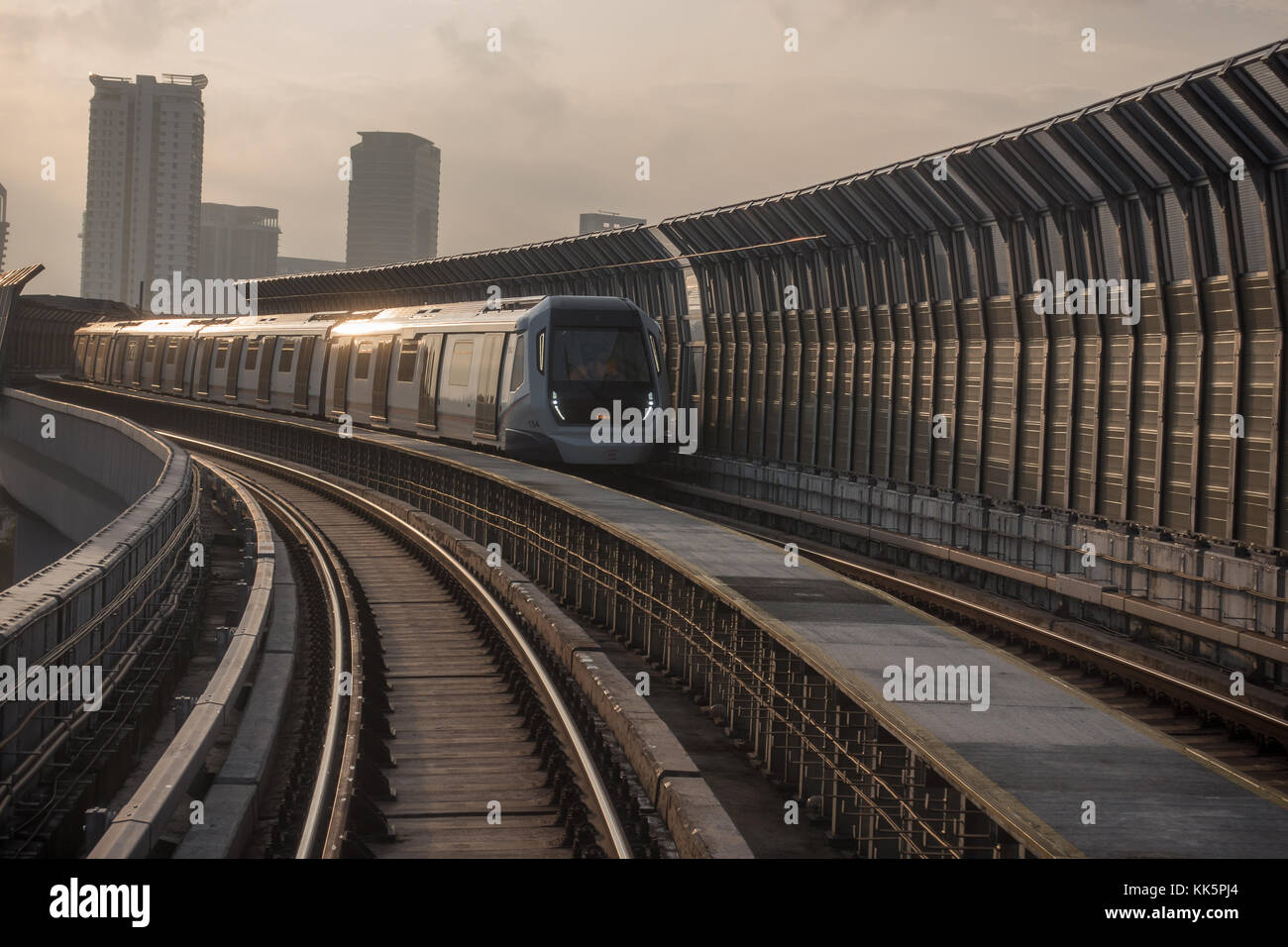 MRT railway. The Mass Rapid Transit (MRT) is new public transport in Klang Valley with launch of the first line from Sungai Buloh Stock Photo