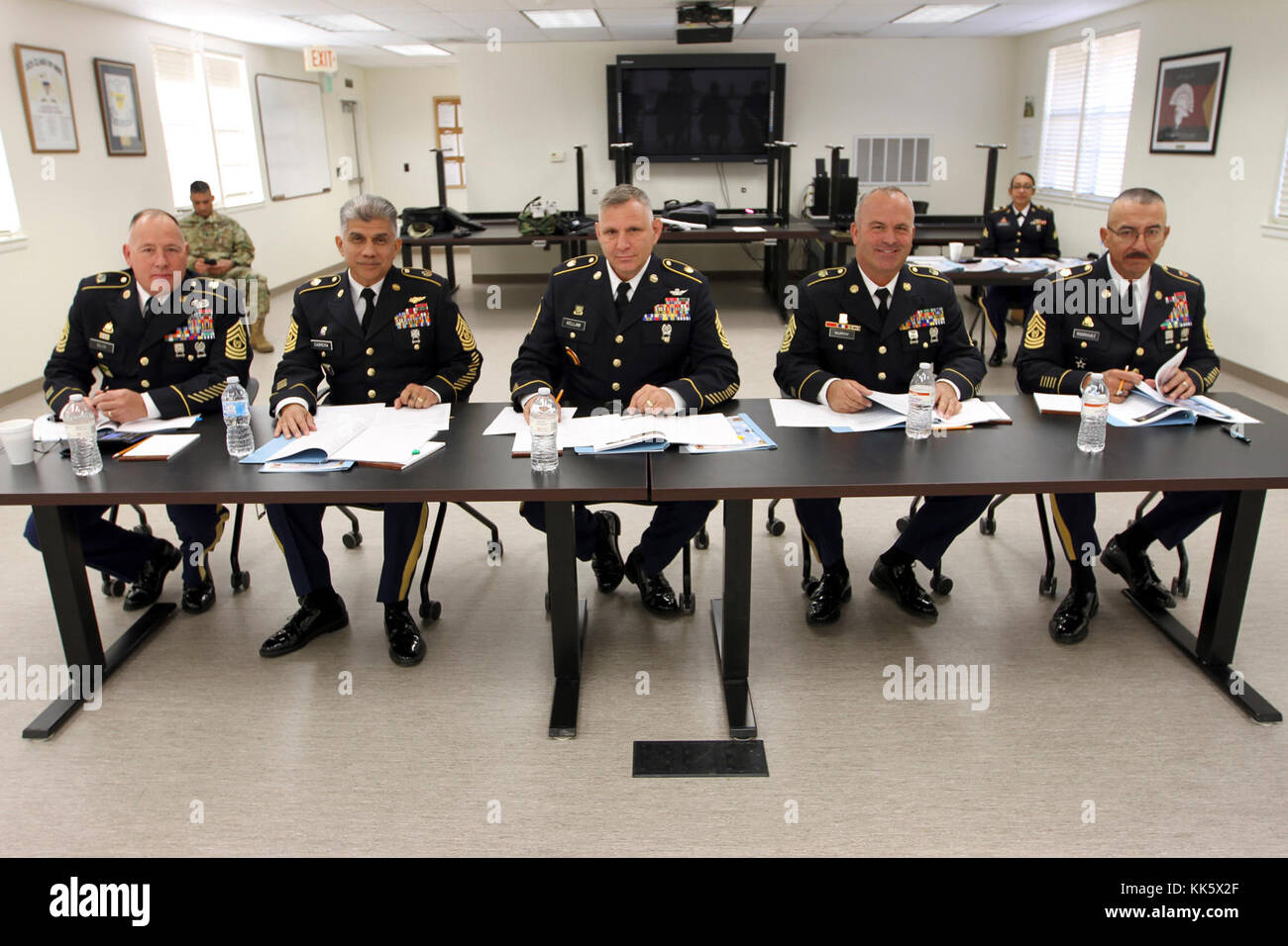 The leaders of the Soldier’s Appearance Board prior to questioning a