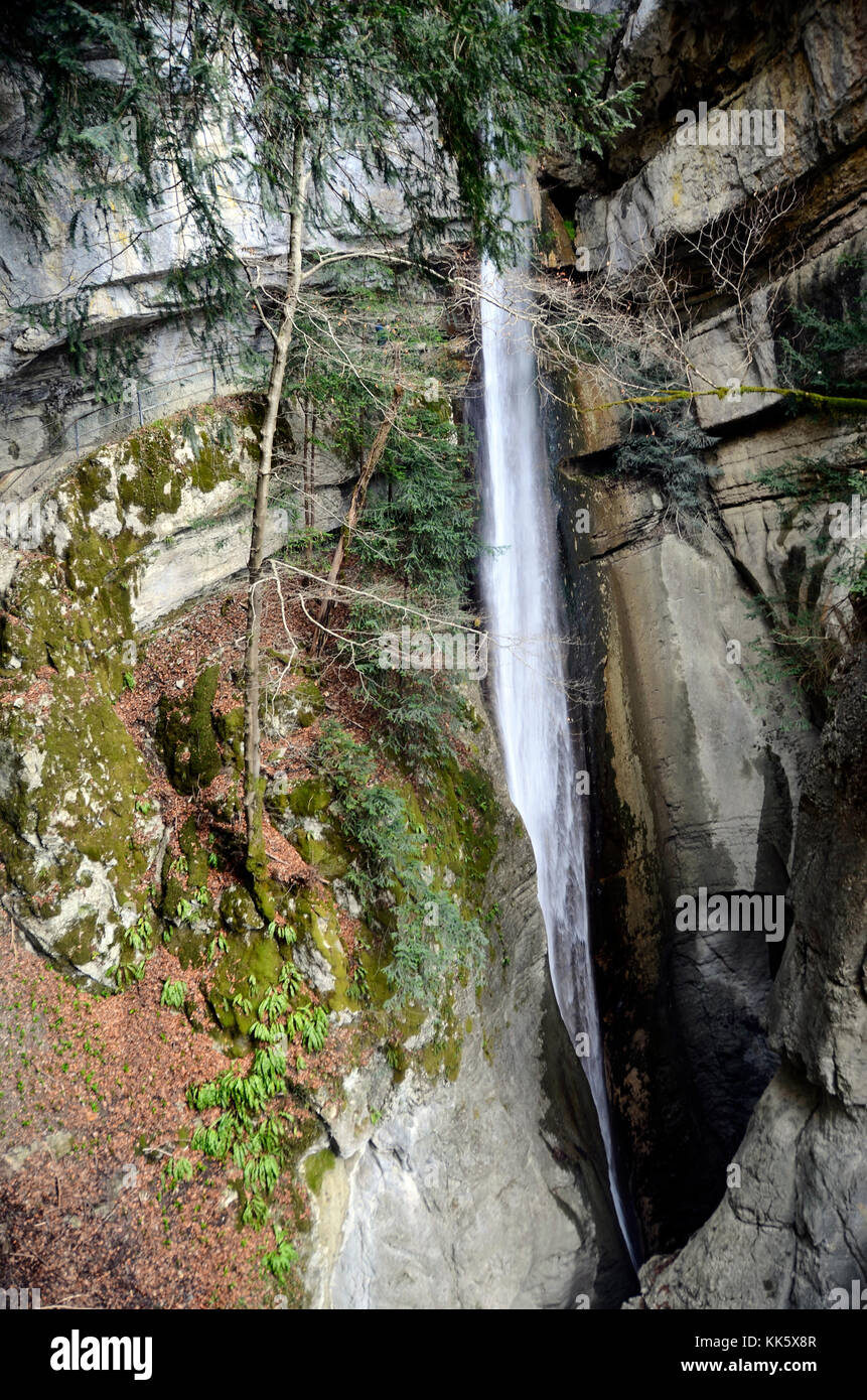 Waterfall Angon on Annecy lake, Savoy Stock Photo Alamy