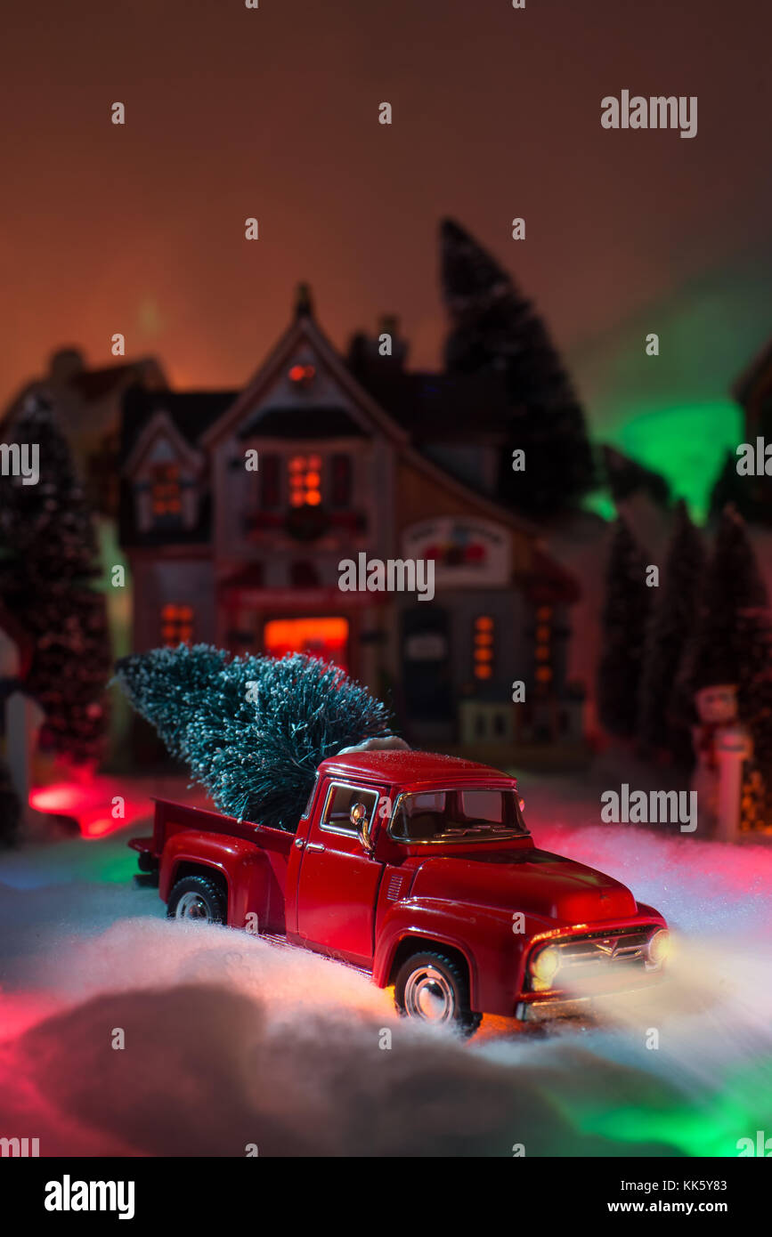 Red Truck Christmas Stock Photos &amp; Red Truck Christmas Stock Images - Alamy