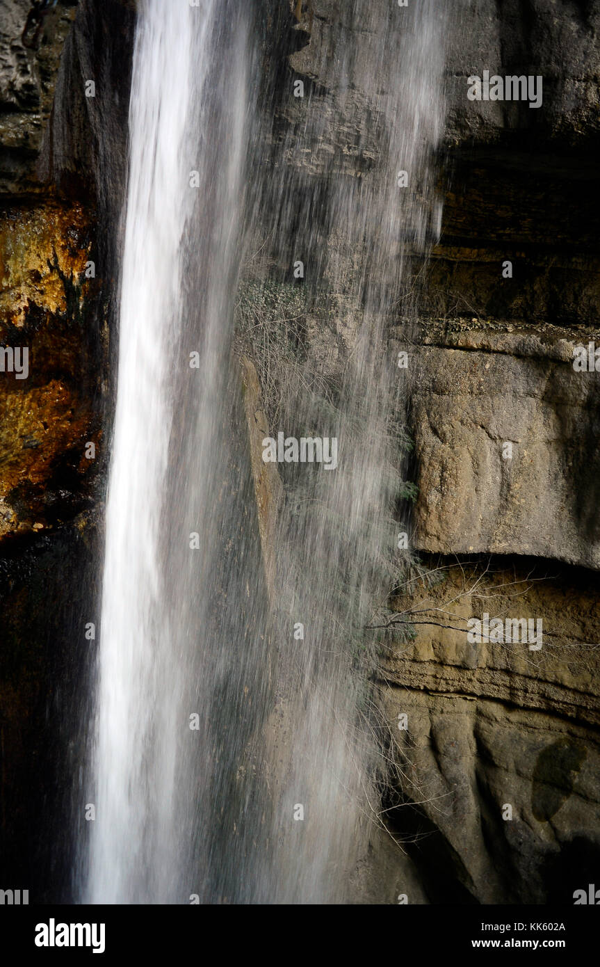 Waterfall Angon, close up, on Annecy lake, Savoy Stock Photo Alamy