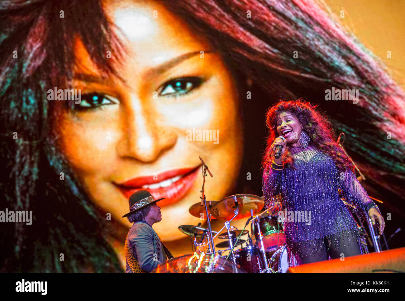 Chaka Khan performing live on stage at The O2 Arena, London, part of