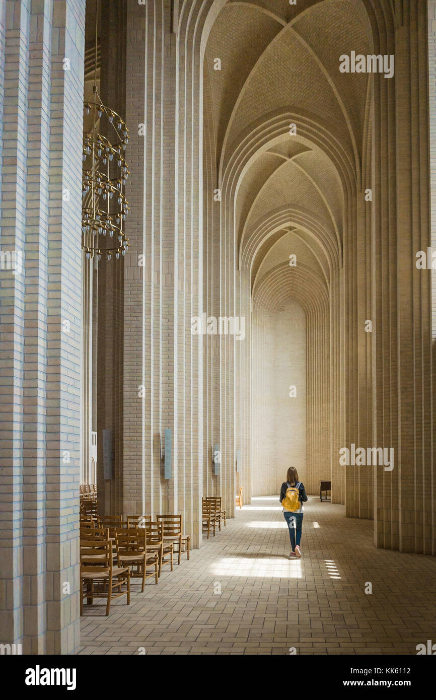 Denmark, Copenhagen - June 22, 2015. The interior of the Grundtvig's Church in Copenhagen. Stock Photo