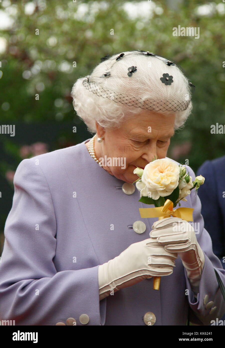 Queen Elizabeth 11 at the London Chelsea flower show 21st May 2012. Russell Moore portfolio page. Stock Photo