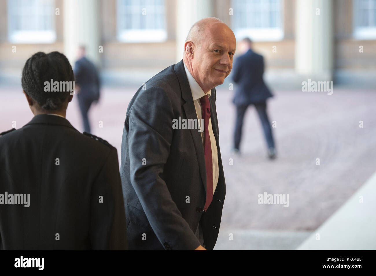 First Secretary of State Damien Green arrives at Buckingham Palace in central London ahead of a private lunch with the President of Germany, Frank-Walter Steinmeier. Stock Photo
