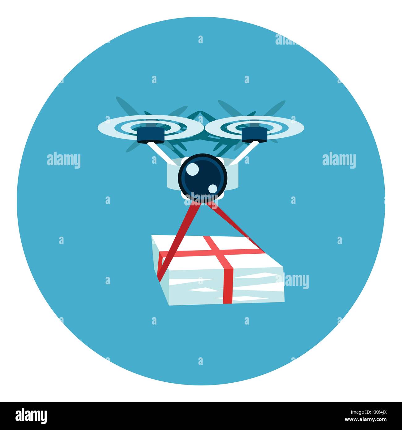 Drone Delivery Icon Web Button On Round Blue Background Stock Vector ...