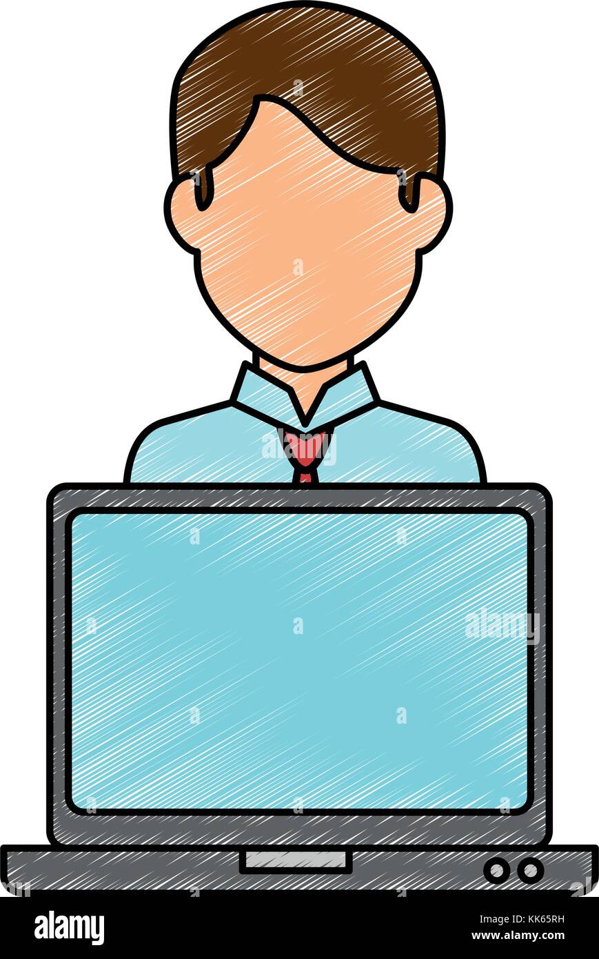 Businessman Character Avatar Laptop Vector Stock Photos & Businessman ...
