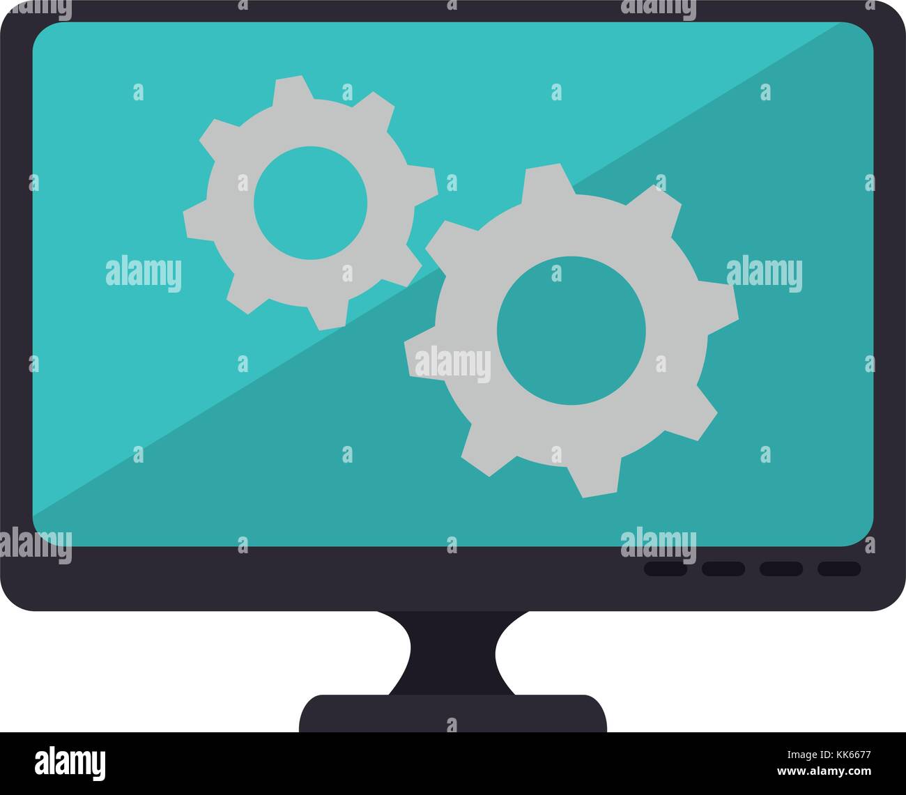 monitor computer with gears Stock Vector Image & Art - Alamy