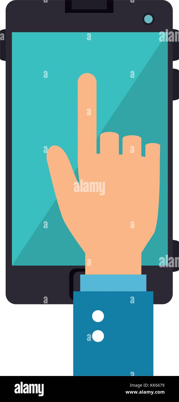 hand with smartphone device Stock Vector Image & Art - Alamy
