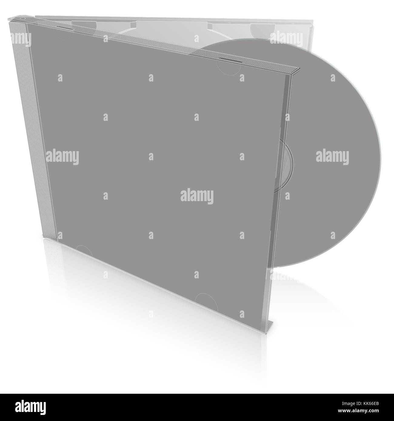Grey blank cd case and disc put your own design on it! Stock Photo