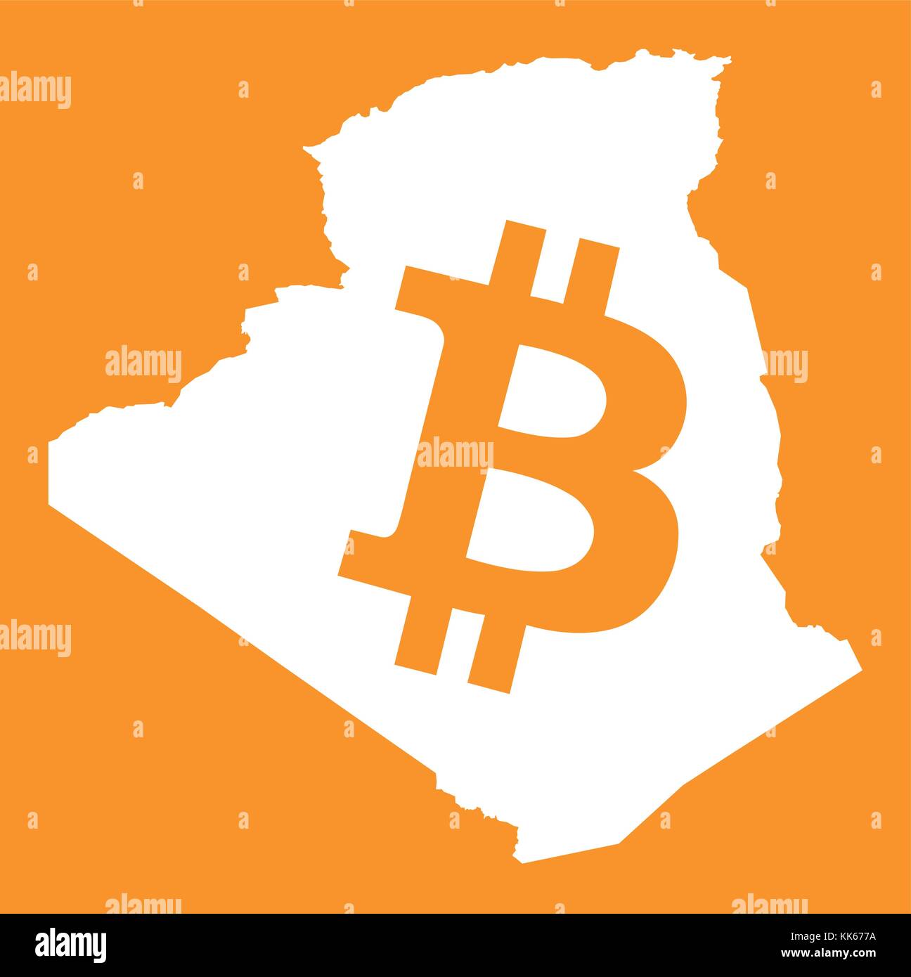 Algeria map with bitcoin crypto currency symbol illustration Stock Vector  Image & Art - Alamy
