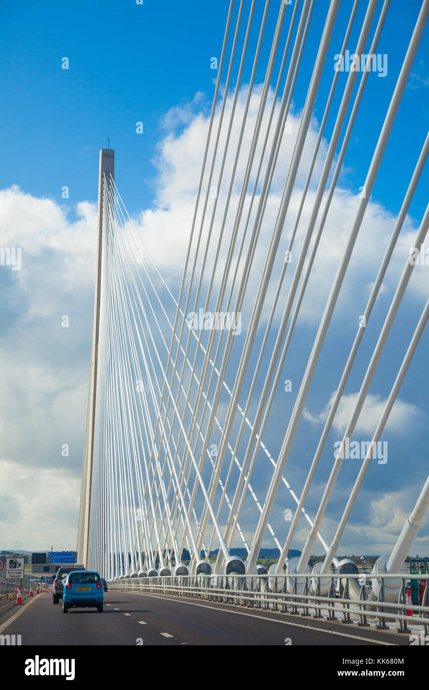 The Queensferry Crossing the new bridge over the Firth of Forth near Edinburgh Scotland. Stock Photo