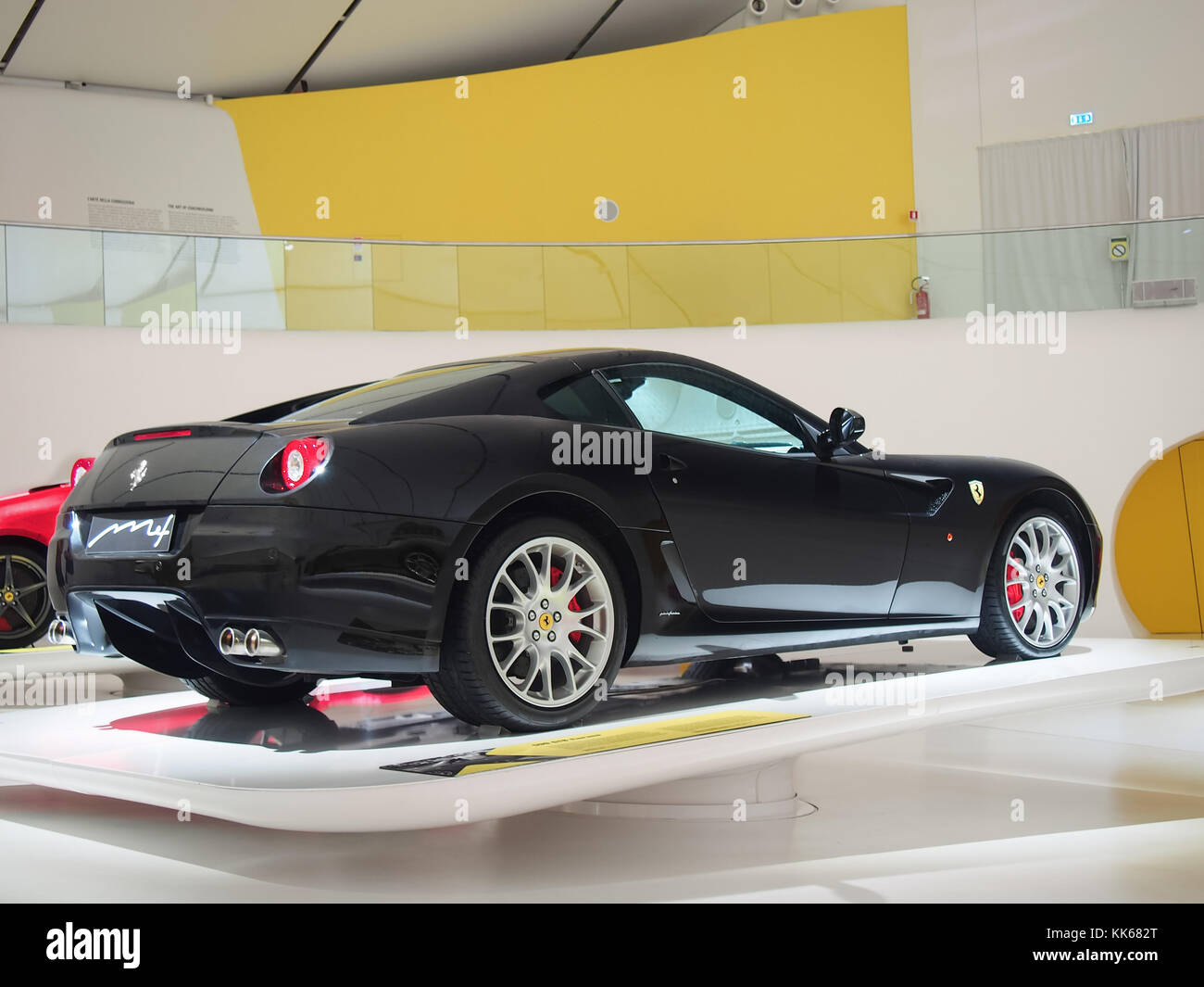 Ferrari 599 GTB Fiorano in the Enzo Ferrari Museum in Modena, Italy. It was a part of exhibition «Driving with the Stars». Stock Photo