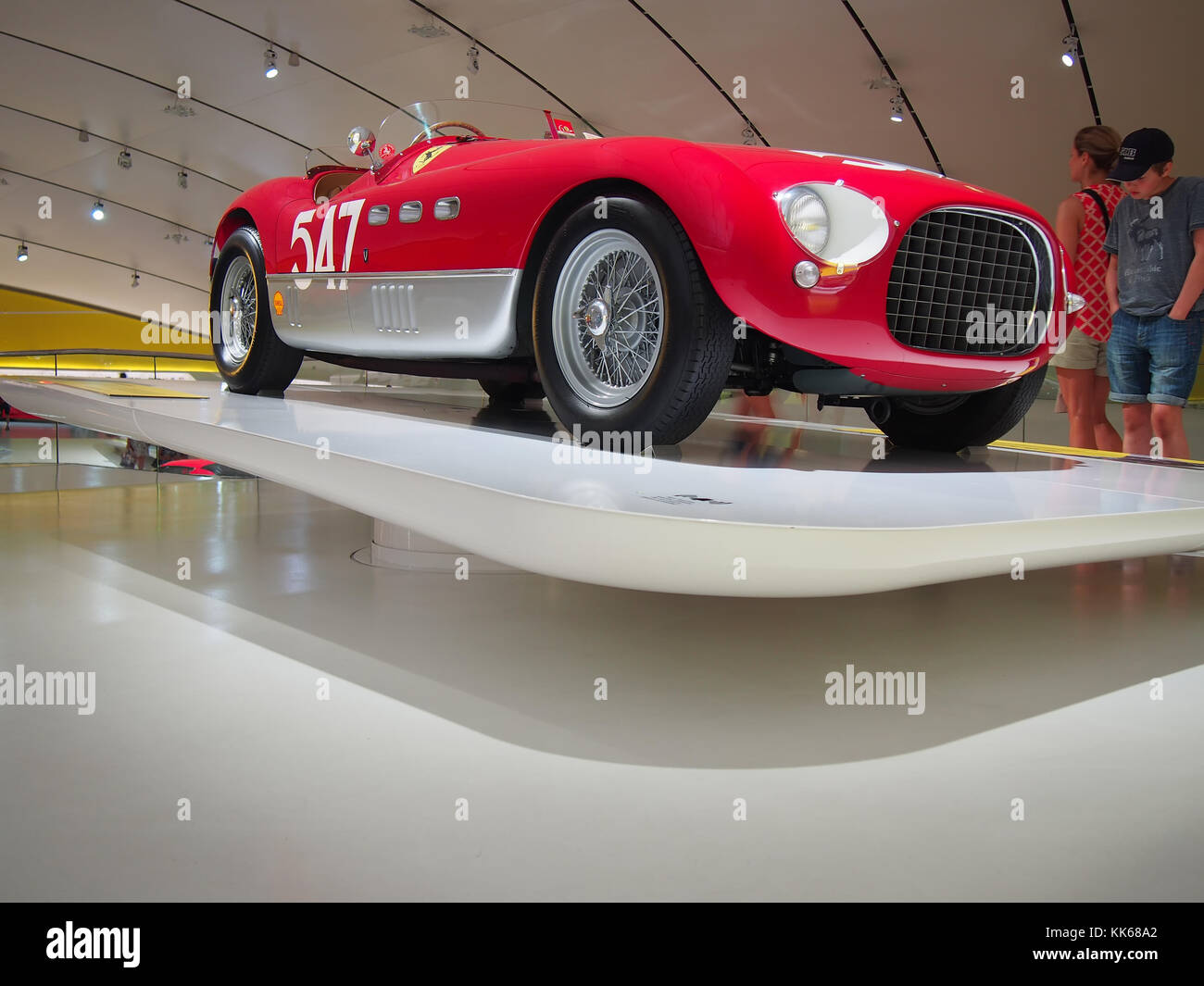 1953 Ferrari 340 MM Vignale in the Enzo Ferrari Museum in Modena, Italy. It was a part of exhibition «Driving with the Stars». Stock Photo