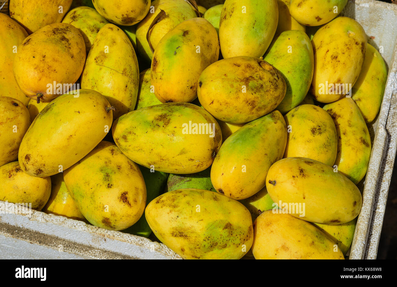Sweet mango fruits at the rural market in Coron Island, Philippines