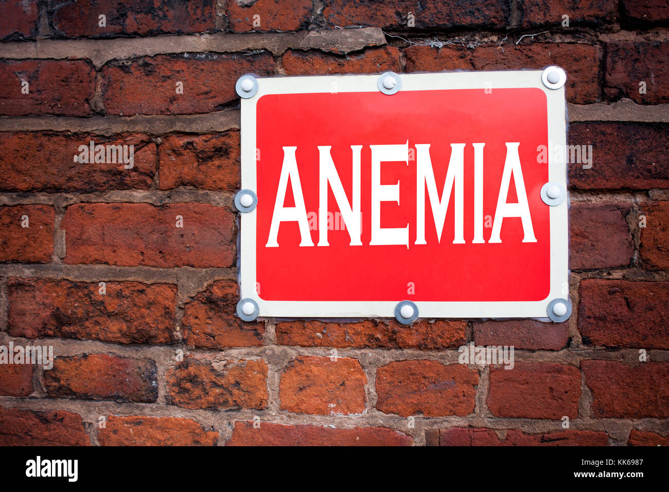 Hand writing text caption inspiration showing Anemia concept meaning