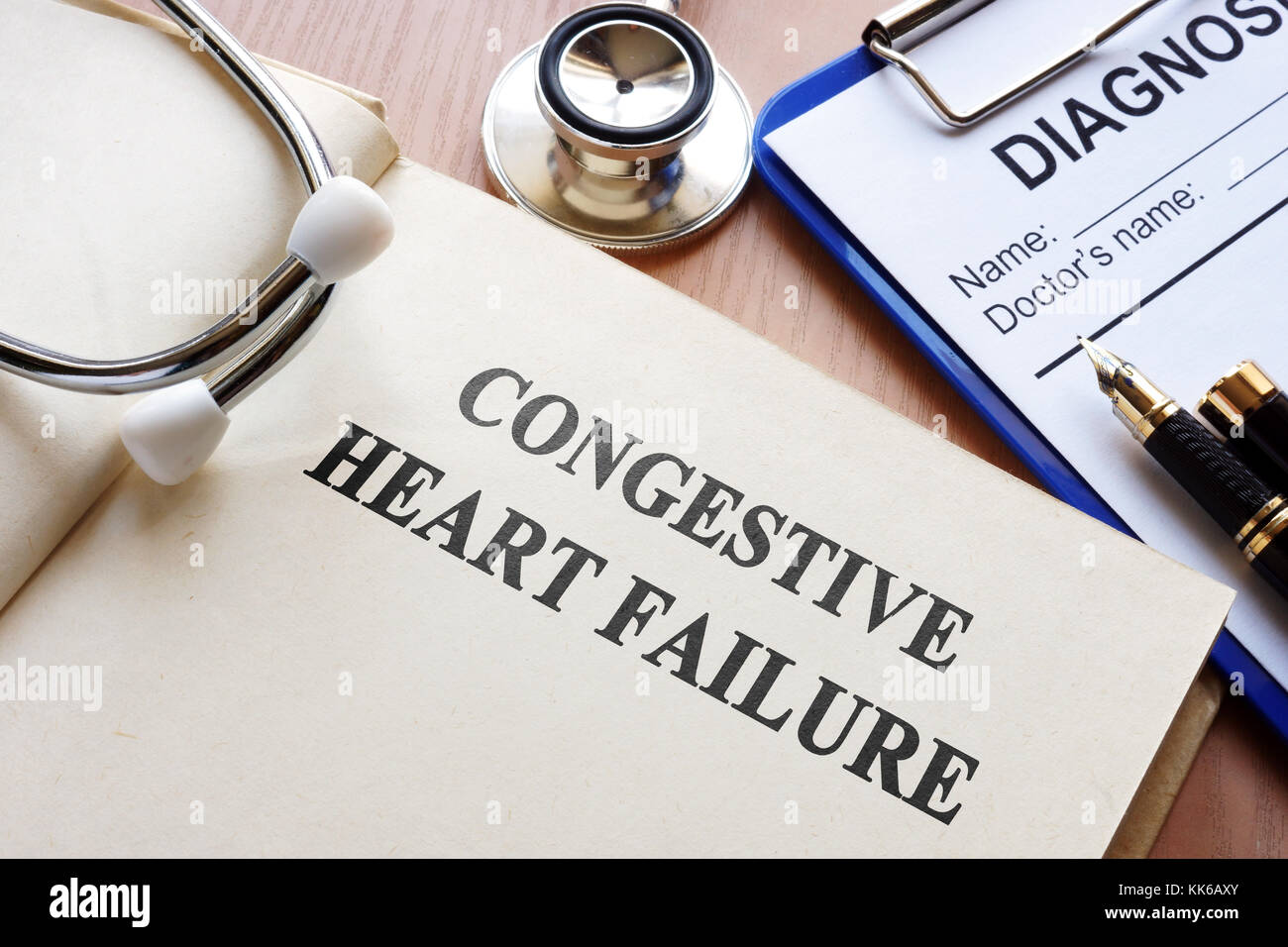 Book with title congestive heart failure. Stock Photo