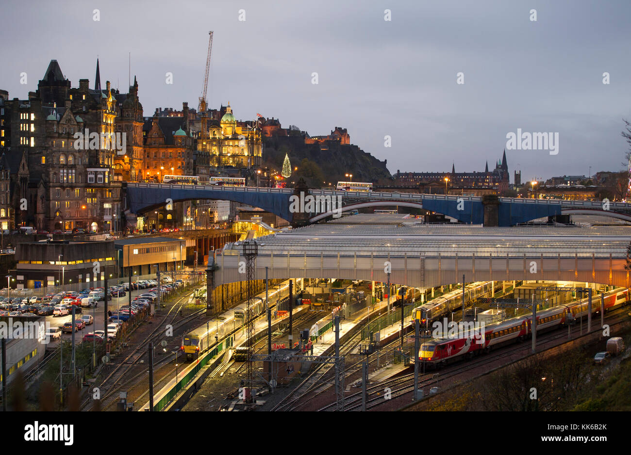 A view of Waverley Station in Edinburgh city centre Stock Photo Alamy