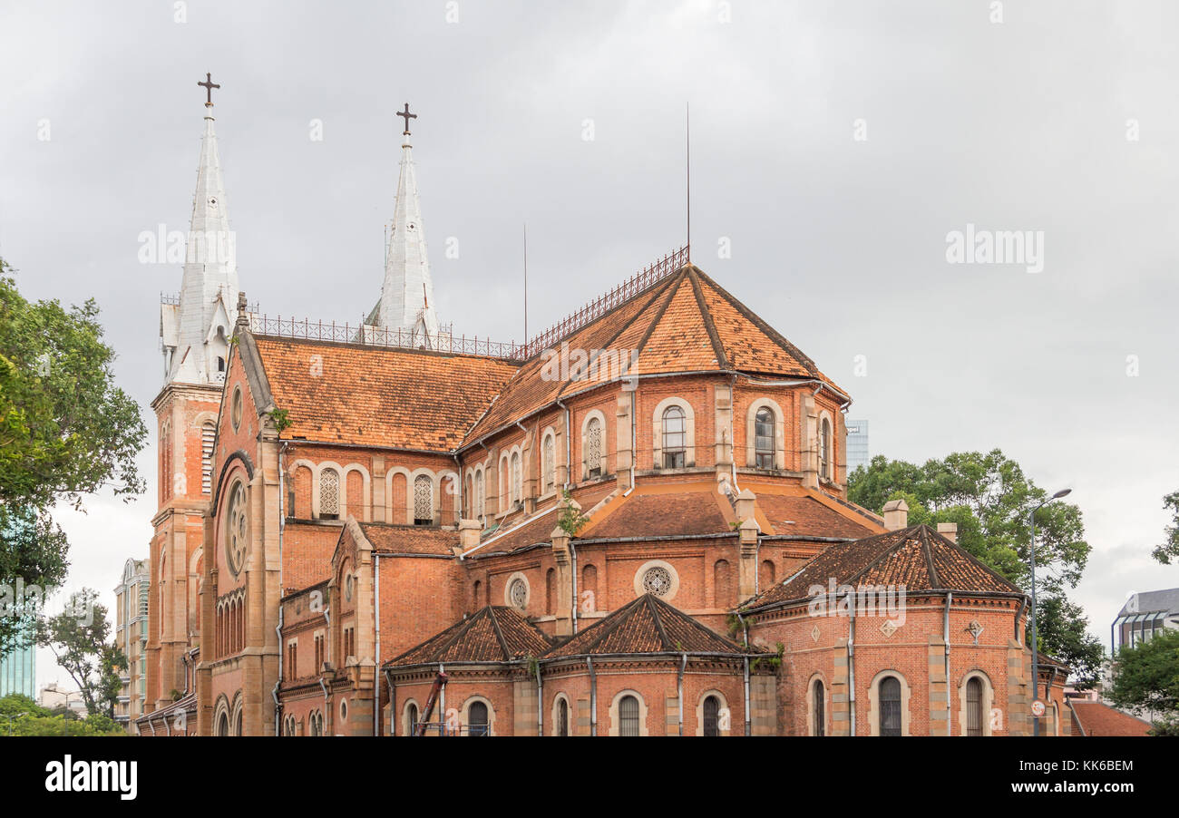 Notre Dame Cathedral in Saigon Stock Photo