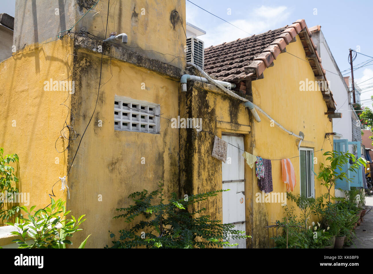 typical yellow house in Hoi An Stock Photo