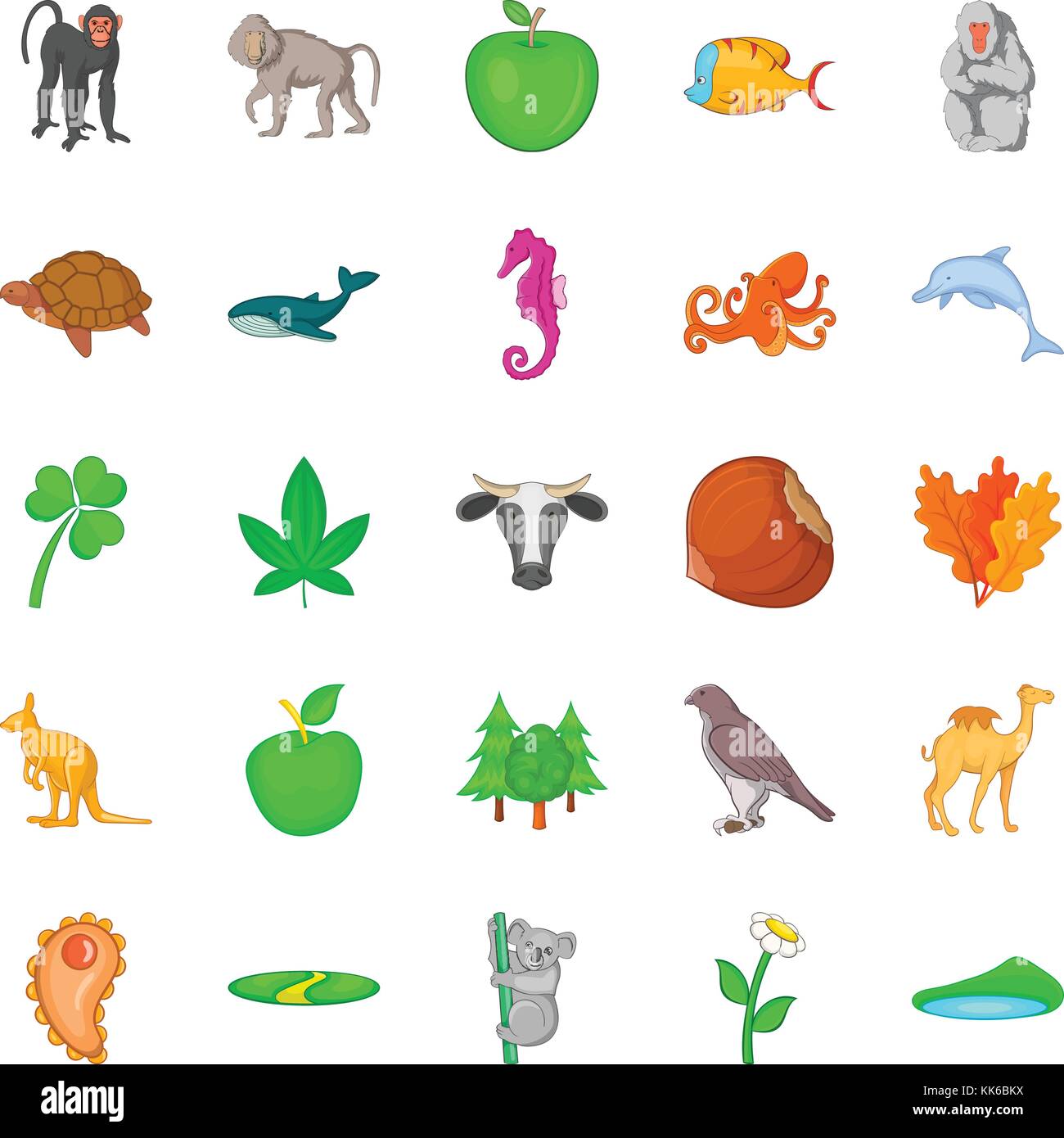 Biosphere icons set, cartoon style Stock Vector Image & Art - Alamy