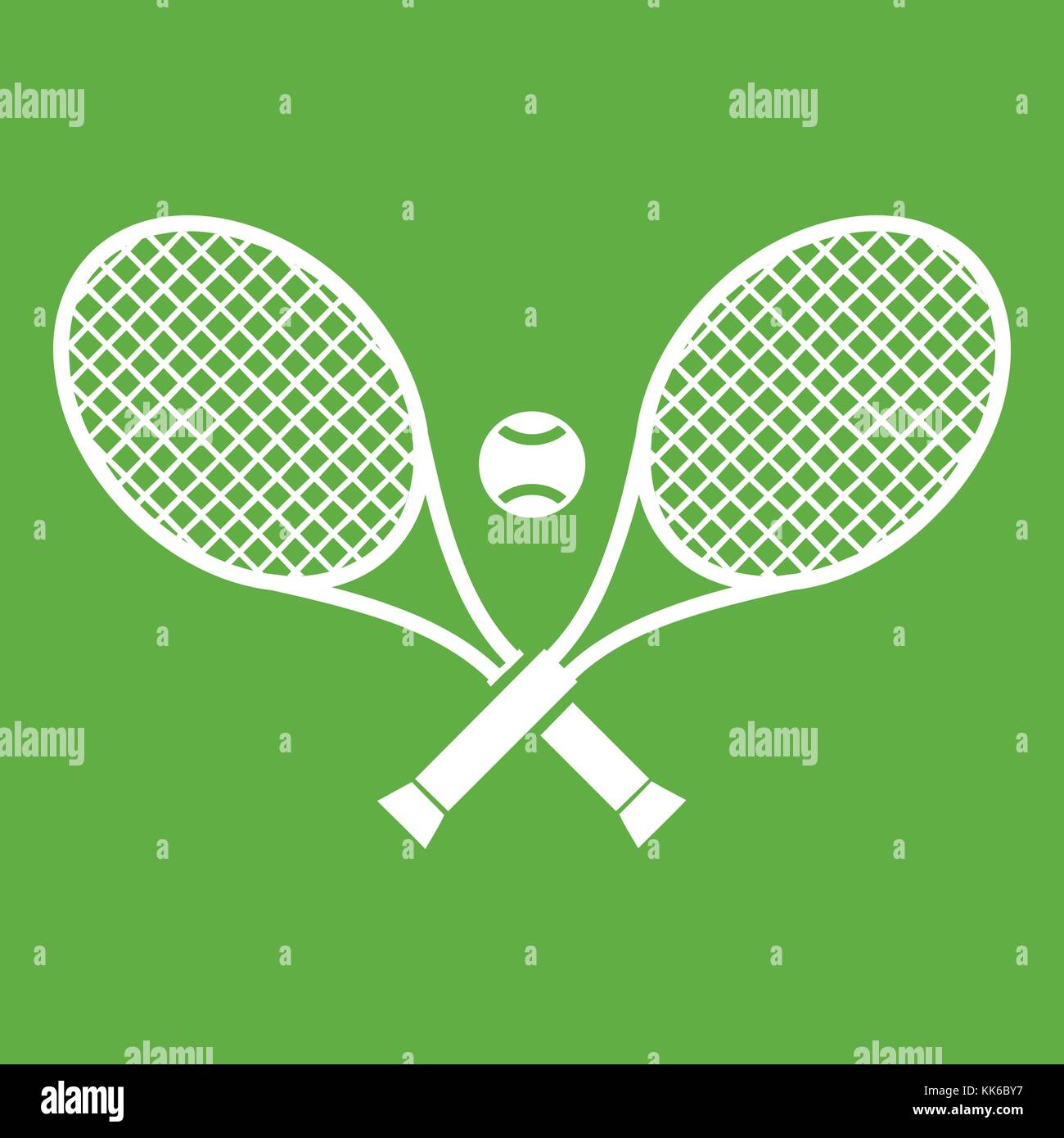 Crossed tennis rackets and ball icon green Stock Vector Image & Art - Alamy