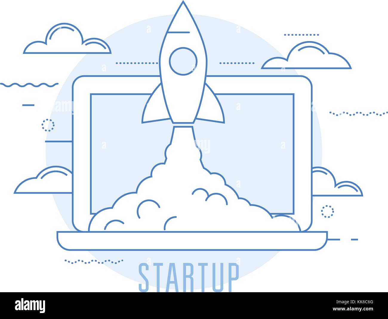 Launching sturtup - rocket launch of new business Stock Vector