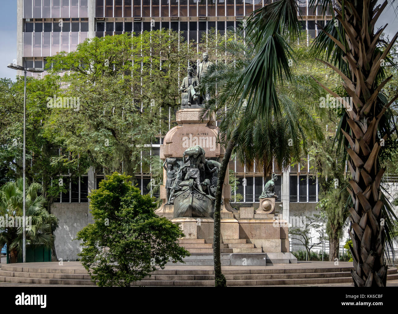 Statue of Candido Grafee and Eduardo Guinle - Santos, Sao Paulo, Brazil Stock Photo