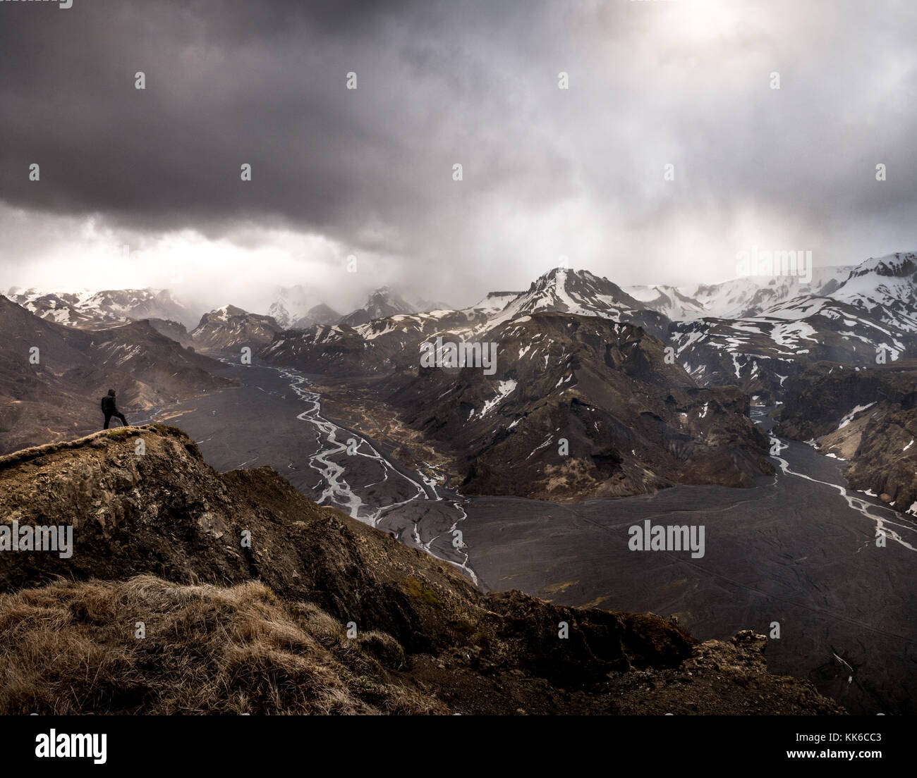 The breathtaking landscapes which can be seen while hiking in Iceland Stock Photo