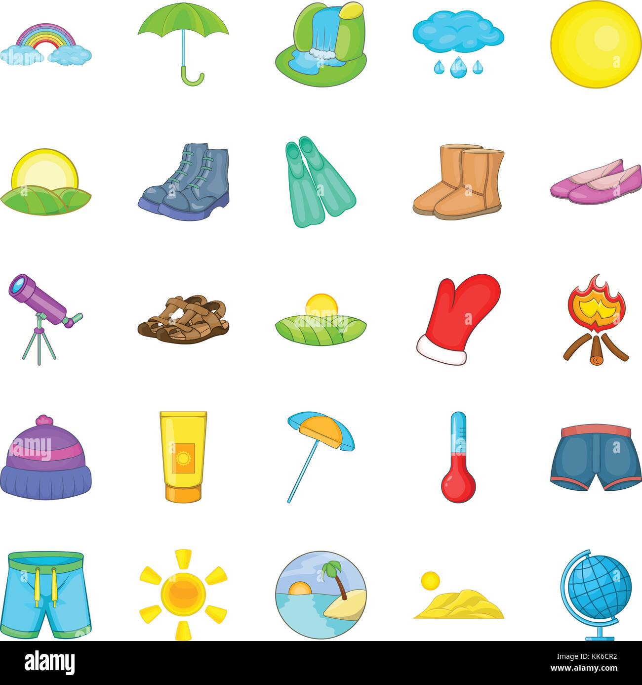 Frosty weather icons set, cartoon style Stock Vector Image & Art - Alamy