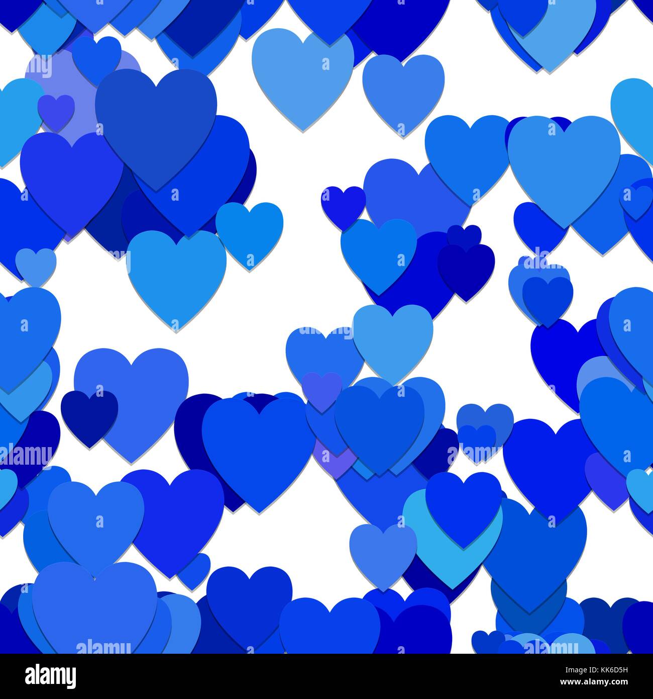 Seamless random heart pattern background - vector graphic design from hearts in blue tones Stock Vector