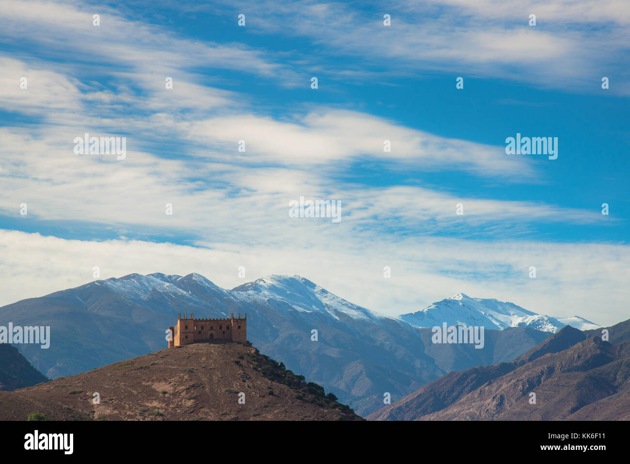famous Goundafi kasbah at Imlill valley, Maroc Stock Photo