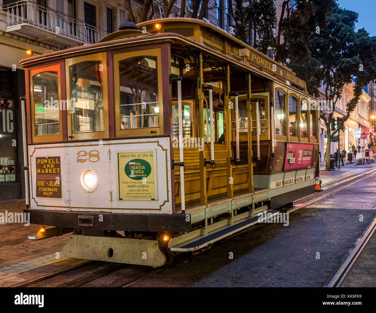 Historic Cable Car, PowellHyde line on the August 17th, 2017 San Francisco, California, CA