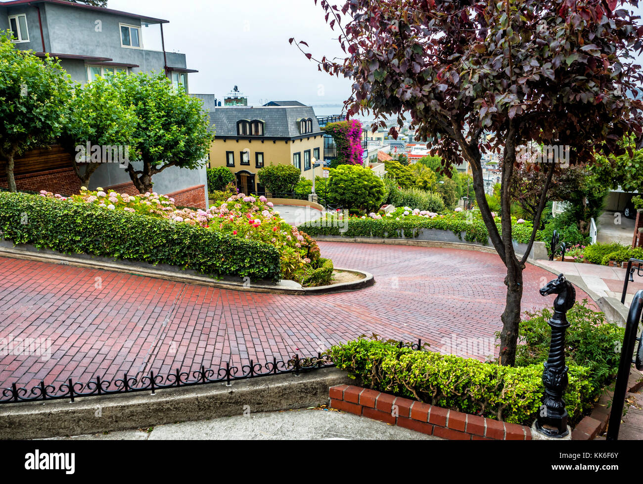 Lombard Street, known as crooked street on the August 17th, 2017 San