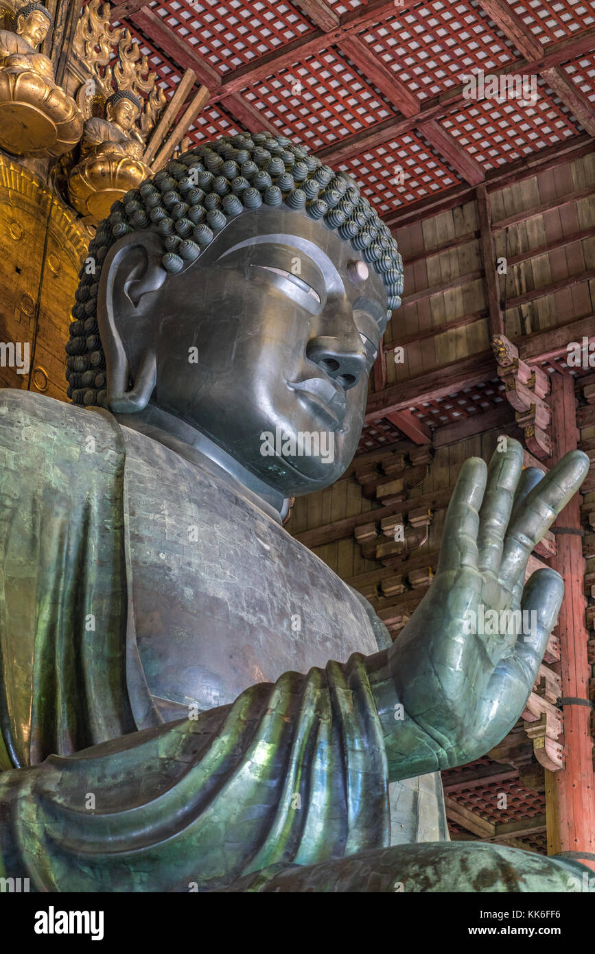The great Buddha (Daibutsu) Japan's largest bronze statue of Buddha. It
