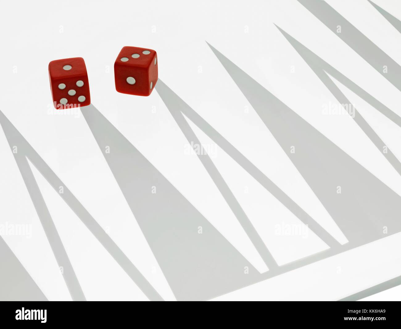 close up shot of two red dice Stock Photo